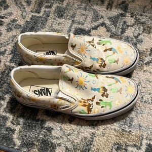 Vans Slip-On Sneakers - Cream with Colorful Animal Print